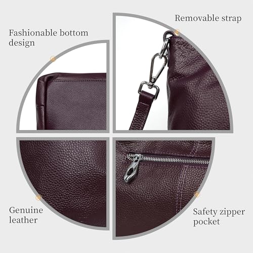 Iswee Leather Purse for Women - Shoulder Bag, Cross Body Satchel, Tote & Top Handle Bags (Violet) - Image 5
