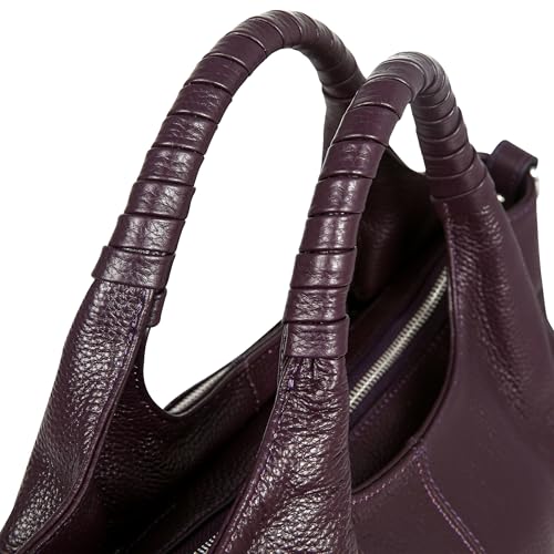 Iswee Leather Purse for Women - Shoulder Bag, Cross Body Satchel, Tote & Top Handle Bags (Violet) - Image 3