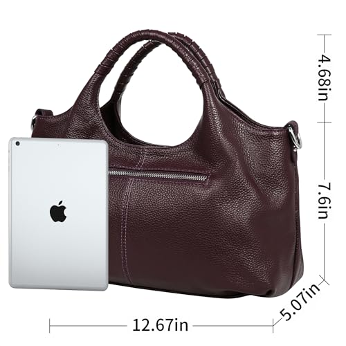 Iswee Leather Purse for Women - Shoulder Bag, Cross Body Satchel, Tote & Top Handle Bags (Violet) - Image 4