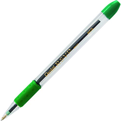 Pentel of America, Ltd BK91D Ballpoint Pen, Medium Point, Green Ink/Clear Barrel - Image 3