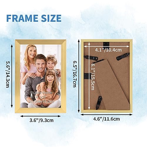 WIFTREY 4x6 Picture Frame Gold, 4 x 6 Photo Frames Bulk for Wall Hanging or Tabletop Display, 18 Pack - Image 2