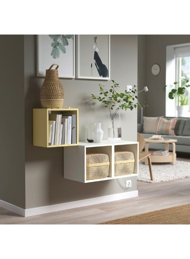 Wall Cabinet with Glass Door – Pale Yellow, 35×25×35 cm | Modern Storage Cabinet for Home, Kitchen & Office - Image 2