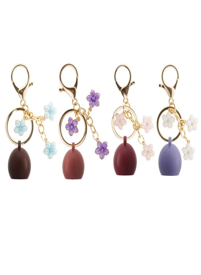 Beofinest Keychain Cap, Keychain Holder compatible, Chapstick Holder for NYX Smushy Matte Lip Balm, Portable Lipgloss Case with Keyring (01&05&08&11)