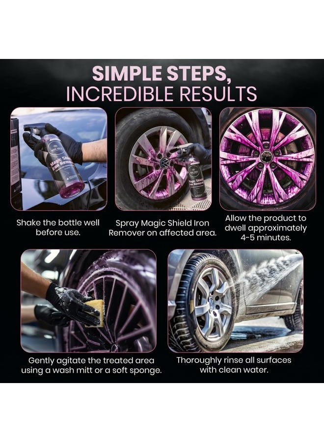 Magic Shield Iron Remover - All-in-One Formula for Cleaning Iron, Fallout, and Wheels | Use Before Clay, Wax or Car Wash | Remove Iron Particles in Car Paint, Motorcycle, RV & Boat (16oz) - Image 5