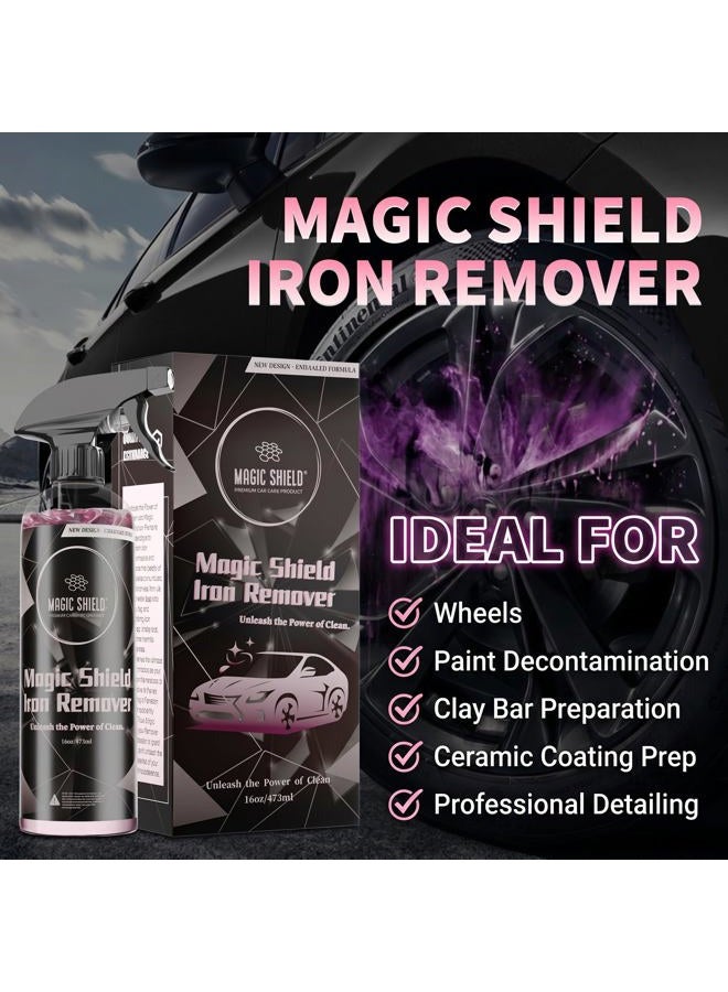Magic Shield Iron Remover - All-in-One Formula for Cleaning Iron, Fallout, and Wheels | Use Before Clay, Wax or Car Wash | Remove Iron Particles in Car Paint, Motorcycle, RV & Boat (16oz) - Image 3