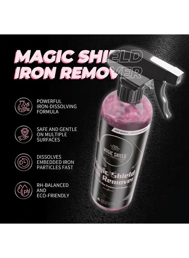 Magic Shield Iron Remover - All-in-One Formula for Cleaning Iron, Fallout, and Wheels | Use Before Clay, Wax or Car Wash | Remove Iron Particles in Car Paint, Motorcycle, RV & Boat (16oz) - Image 4