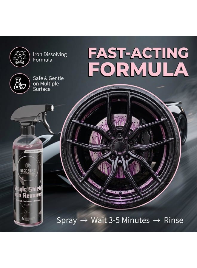 Magic Shield Iron Remover - All-in-One Formula for Cleaning Iron, Fallout, and Wheels | Use Before Clay, Wax or Car Wash | Remove Iron Particles in Car Paint, Motorcycle, RV & Boat (16oz) - Image 2