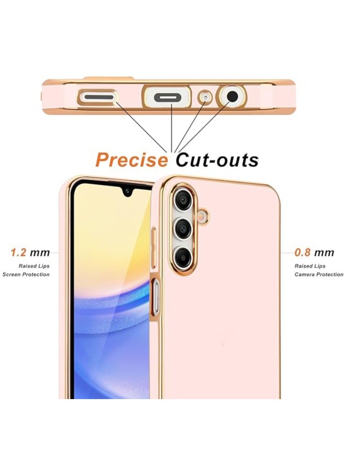 Generic Gold Chrome Plated Soft Case for Samsung A55 Shockproof Full Protection Slim Soft Cover (Pink)  - Image 2