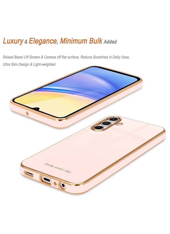 Generic Gold Chrome Plated Soft Case for Samsung A55 Shockproof Full Protection Slim Soft Cover (Pink)  - Image 3