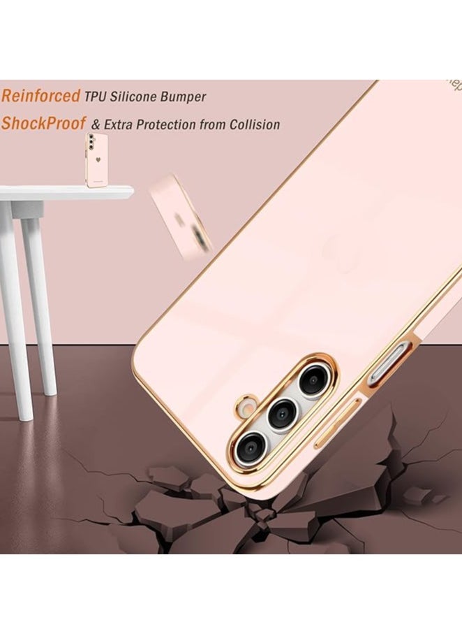 Generic Gold Chrome Plated Soft Case for Samsung A55 Shockproof Full Protection Slim Soft Cover (Pink)  - Image 4