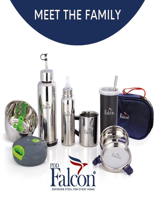 PDDFALCON Stainless Steel EcoNxt Lunch Box Set of 2 with Insulated Bag, BIS Certified, Jindal Seal & Made in India Lunch Box (Navy Blue - 600ml) - Image 5