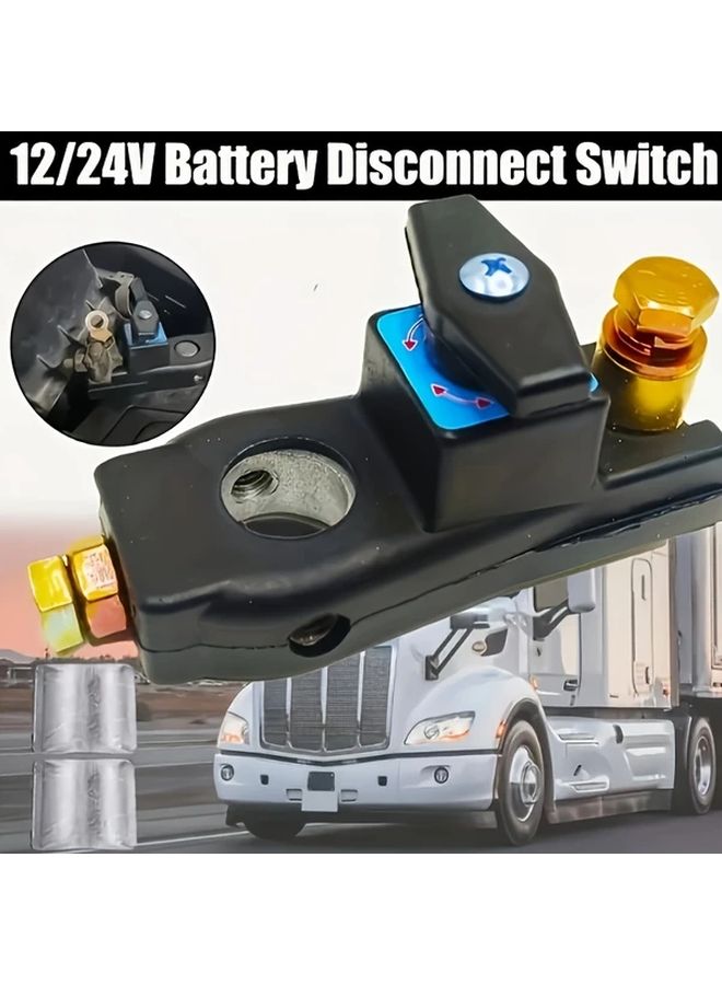 12 24V Car Battery Isolator Switch 750A Instant Cut Brass Terminals Black Plastic Housing Suitable for Cars Trucks RVs Boats Automotive Power Isolation Safety Terminal Switch - Image 4