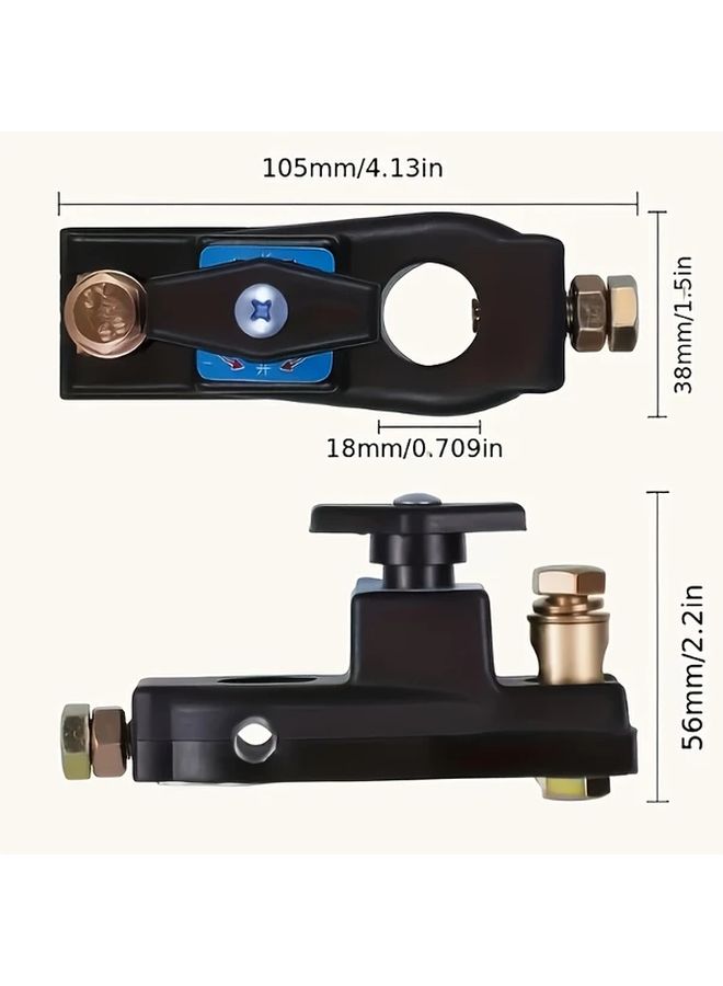 12 24V Car Battery Isolator Switch 750A Instant Cut Brass Terminals Black Plastic Housing Suitable for Cars Trucks RVs Boats Automotive Power Isolation Safety Terminal Switch - Image 2