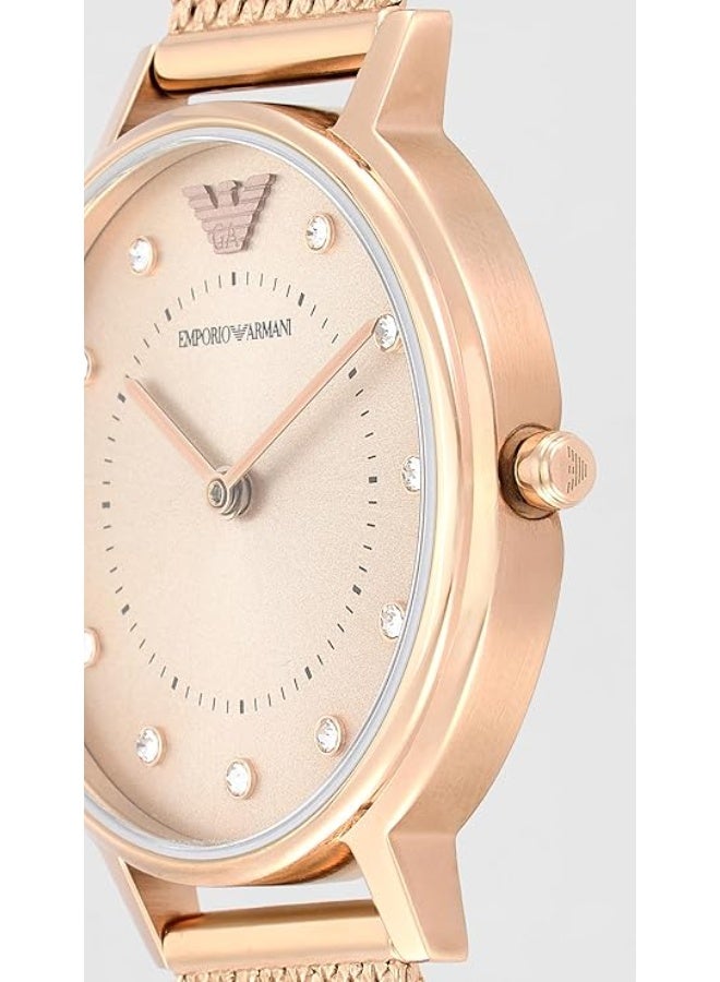 armani Emporio Armani Kappa AR11129 Women’s Watch – Pink Dial Stainless Steel Elegant Slim Fashion Watch - Image 4