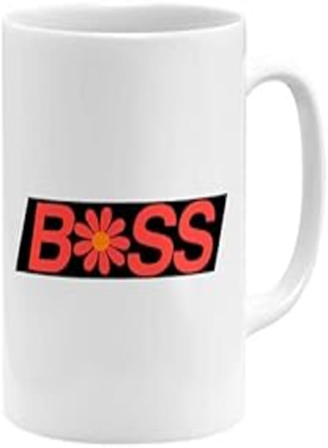 RYN PRINTED DESIGN Boss Floral Coffee Mug White 11x14centimeter