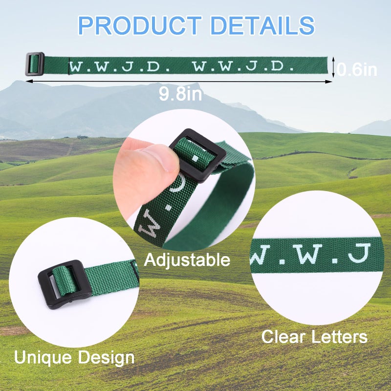 CASDAN 40Pcs W.W.J.D. Webbing Bracelets What Would Jesus Do Christian Bracelets Handmade Colorful Adjustable Religious Woven Wristbands for Fundraisers - Image 4