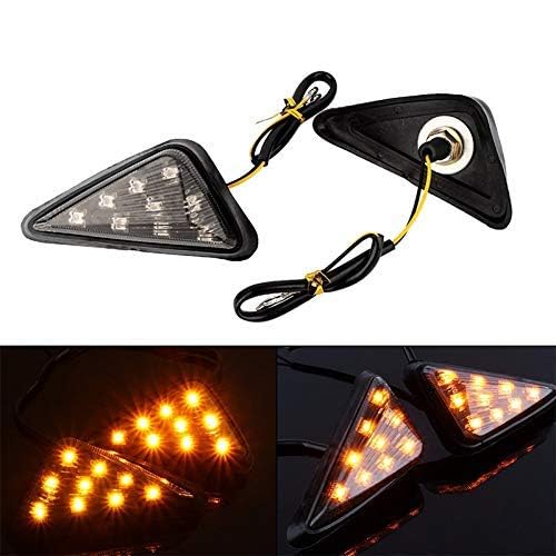 Gear Up Universal Triangle Flush Mount LED Turn Signals Blinker/Indicator For Bajaj Pulsar RS 200,Transparent Color (Set of 2 Pc) - Image 2
