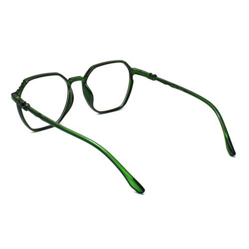 Peter Jones Square Computer Glasses for Women/Girls | Zero Power Blue Light Blocking & UV400 Protection Lenses | Lightweight Anti-Fatigue Eyewear (Size Medium, Model AG5196GR) - Image 3
