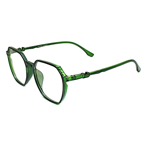 Peter Jones Square Computer Glasses for Women/Girls | Zero Power Blue Light Blocking & UV400 Protection Lenses | Lightweight Anti-Fatigue Eyewear (Size Medium, Model AG5196GR) - Image 2
