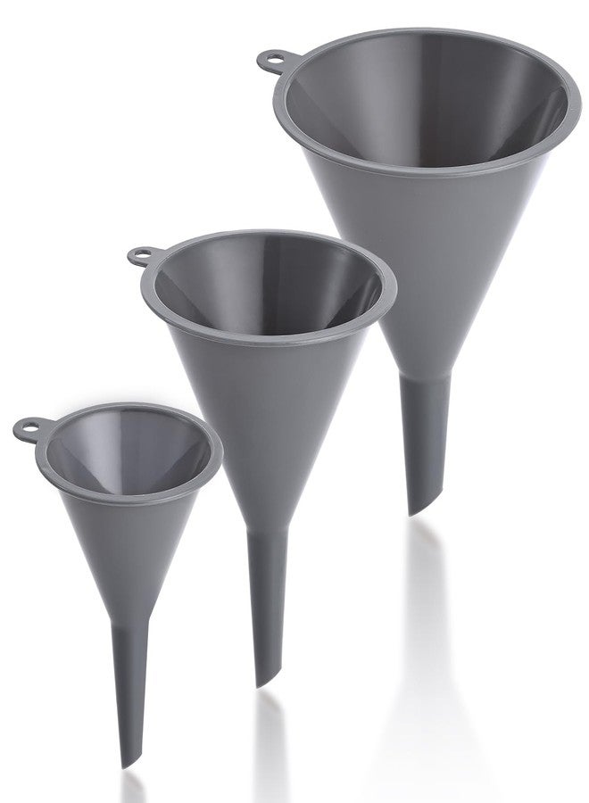 Babelshar Plastic Kitchen Funnel Set of 3, Durable Round Food Grade Cooking Funnels for Kitchen Use Filling Bottles, Multifunctional Small Medium and Large Sizes for Canning, Lab or Car Oil Use - Image 1
