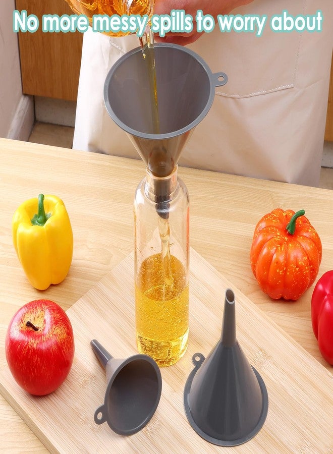 Babelshar Plastic Kitchen Funnel Set of 3, Durable Round Food Grade Cooking Funnels for Kitchen Use Filling Bottles, Multifunctional Small Medium and Large Sizes for Canning, Lab or Car Oil Use - Image 4