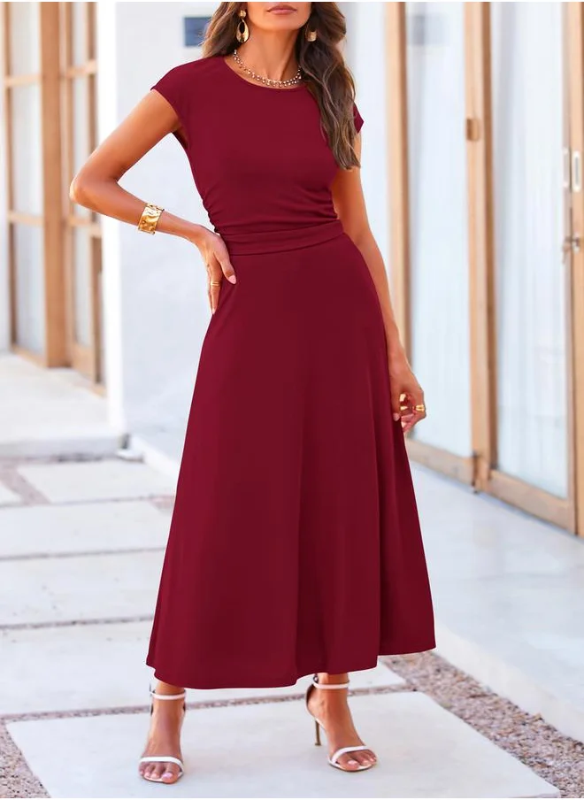 ستايلي Solid Tee and Maxi Skirt Set