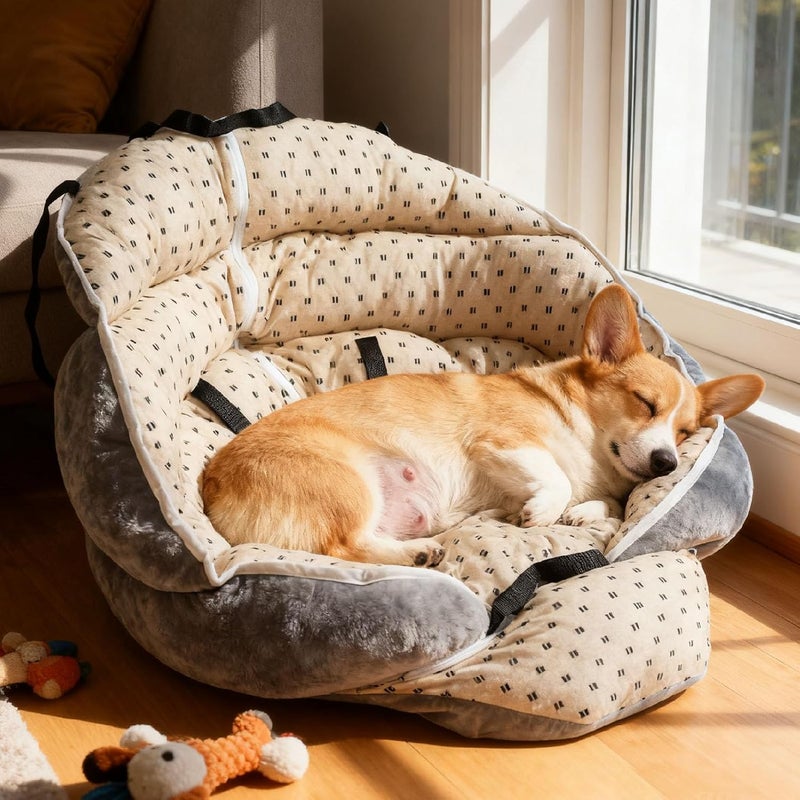 Small Puppy Car Carrier Bed, Comfortable Dog Car Seat with Cozy Den Design, Portable and Versatile Dog Seat for Travel, Camping, and Outdoor Adventures - Image 4