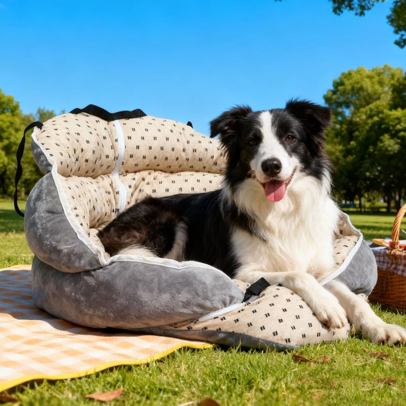 Small Puppy Car Carrier Bed, Comfortable Dog Car Seat with Cozy Den Design, Portable and Versatile Dog Seat for Travel, Camping, and Outdoor Adventures - Image 5