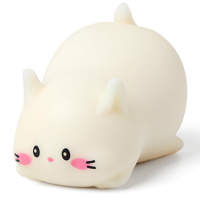 AiSiXin Cat Stress Balls Cute Cat Squishy Toys for Kids and Adults Stress Relief Sensory Toys White Fidget Toys Squishy Suitable Boys Girls Animal Dough Squishies Squeeze Toys Party Favors for Kids - Image 2