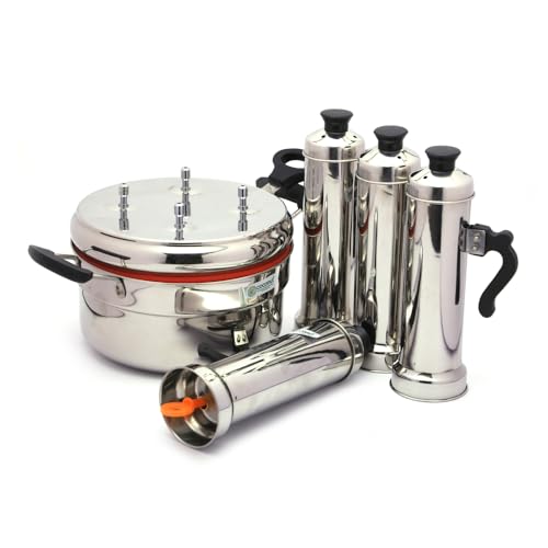 Coconut Stainless Steel Puttu Cooker With 4 Puttu Maker - 1 Unit - Image 5
