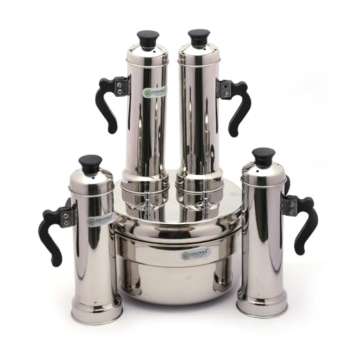 Coconut Stainless Steel Puttu Cooker With 4 Puttu Maker - 1 Unit - Image 2