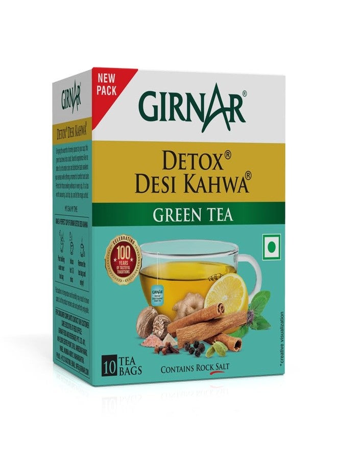 Girnar Food & Beverages Pvt. Ltd. Detox Green Tea (Desi Kahwa) (Pack of 10 Tea Bags,25 grams) - Image 1