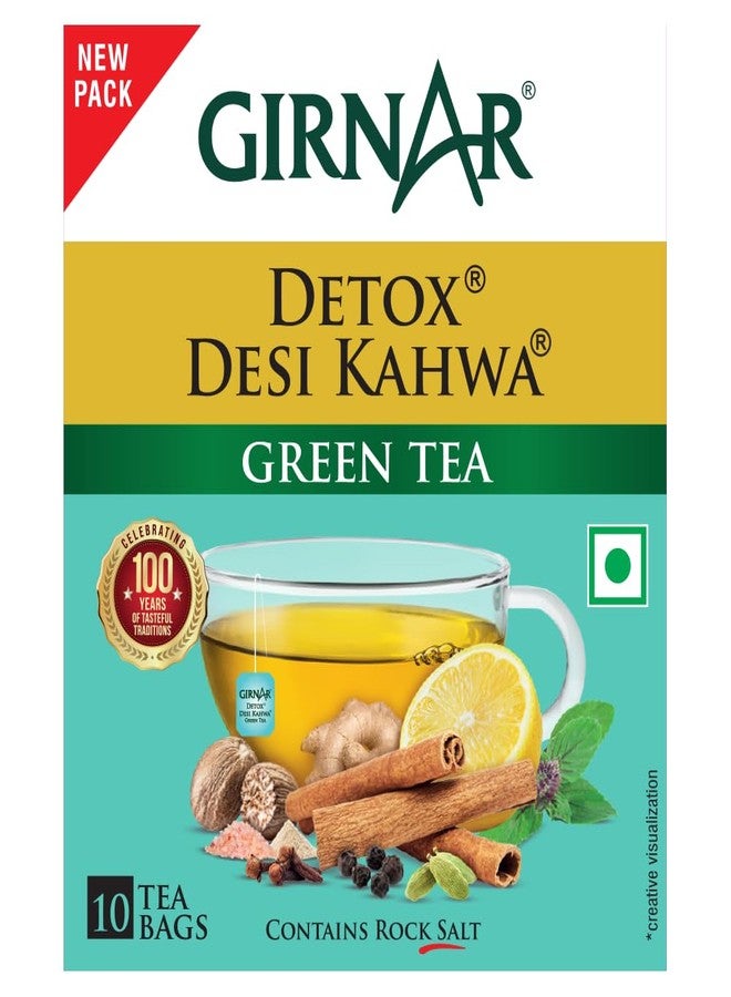 Girnar Food & Beverages Pvt. Ltd. Detox Green Tea (Desi Kahwa) (Pack of 10 Tea Bags,25 grams) - Image 5