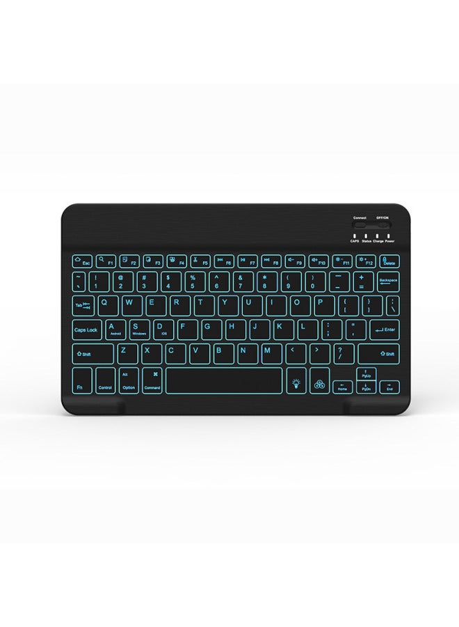 Suitable For Ipad Backlit Bluetooth Keyboard Tablet Notebook Tablet Keyboard 10 Inch Colorful Lights Luminous Backlight Blue-Color:10 Inch Black-colorful Backlight - Image 2