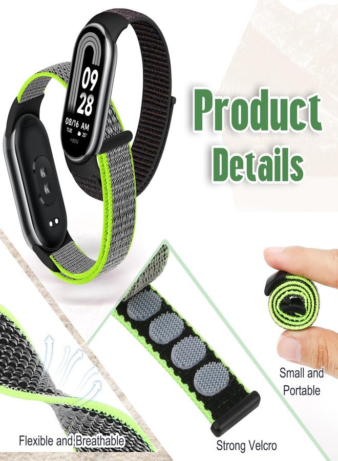 Bcuckood Nylon Sport Band Compatible with Xiaomi Smart Band 9/8, Soft Adjustable Breathable Sport Loop Watch Strap Replacement Wristband for Women & Men, 3pcs - Image 3