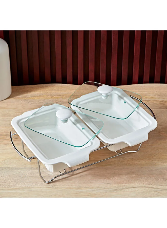 Home Box Supreme 3-Piece Twin Food Warmer Set 44.2x11x22.2 cm