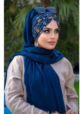 Aişe Tesettür Aisha Hijab Flower Patterned Ready-Made Shawl  - Image 1