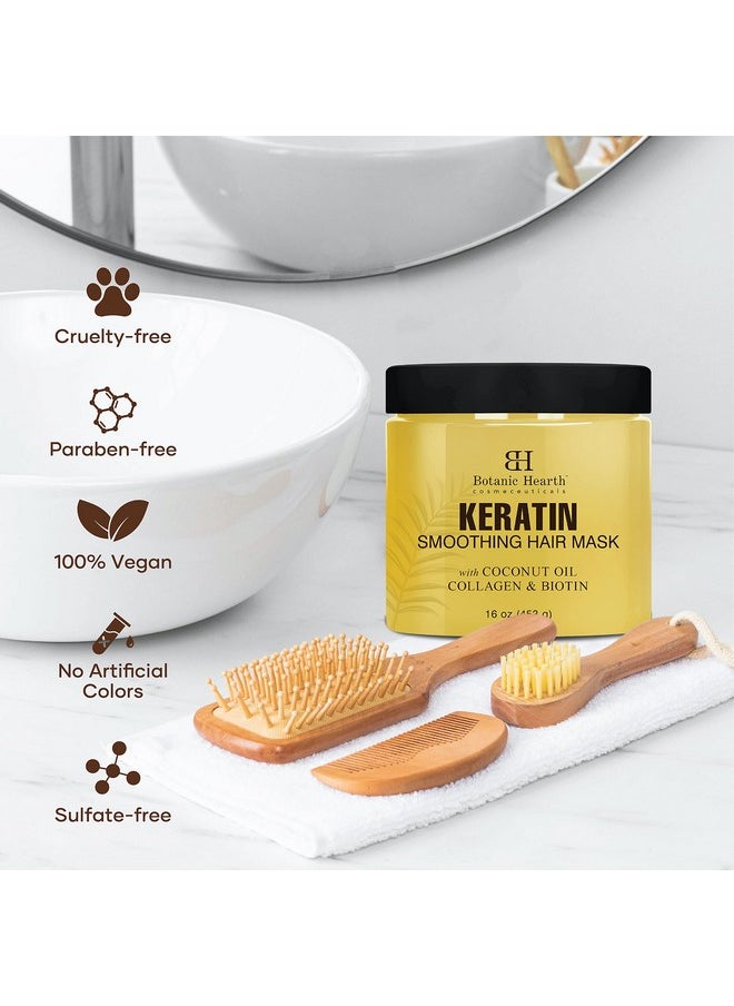 Botanic Hearth Keratin Hair Mask Biotin Collagen & Coconut Oil For Dry Damaged Treated Hair Restore Repair Smoothing Conditioning & Strengthen All Hair Types For Men & Women 16 Oz  - Image 5