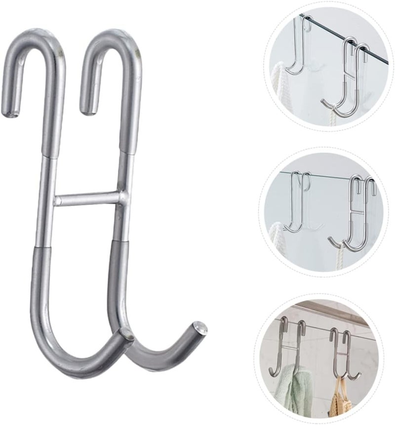 DECHOUS Stainless Steel Hooks – 2-Pack Heavy Duty Bathroom and Kitchen Towel Hangers Rust-Resistant Double Door Hooks for Easy Storage and Organization - Image 3