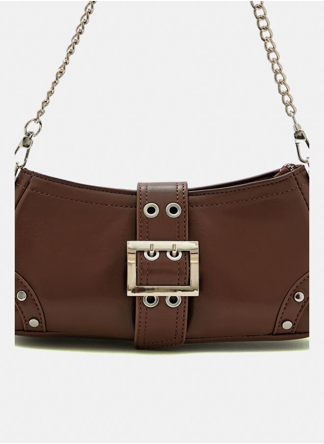 FOREVER 21 - Buckled Faux Leather Shoulder Bag - Image 1