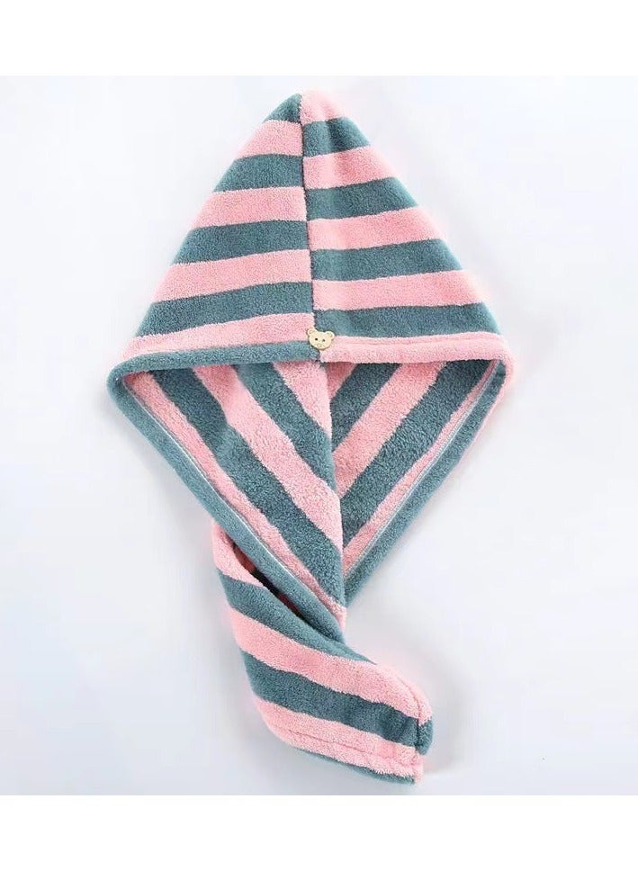 Goolsky قبعة تجفيف الشعر من الفليس المرجاني ذو اللونين، قبعة استحمام ماصة للماء، منشفة شعر سريعة الجفاف، مستلزمات الحمام - Image 4