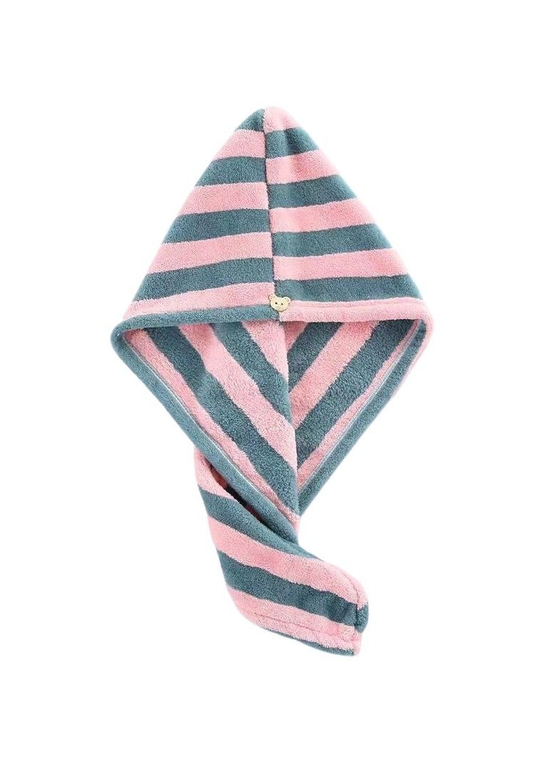 Goolsky قبعة تجفيف الشعر من الفليس المرجاني ذو اللونين، قبعة استحمام ماصة للماء، منشفة شعر سريعة الجفاف، مستلزمات الحمام - Image 5