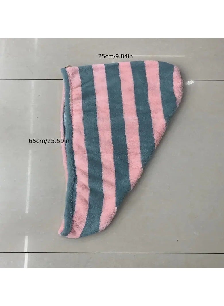 Goolsky قبعة تجفيف الشعر من الفليس المرجاني ذو اللونين، قبعة استحمام ماصة للماء، منشفة شعر سريعة الجفاف، مستلزمات الحمام - Image 3