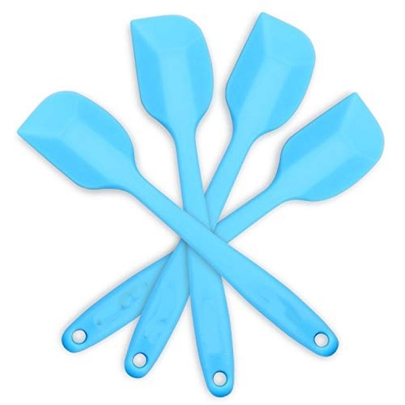 Levesica 4-Piece Silicone Spatulas Set Heat Resistant 600F Seamless Steel-Core Blue - Image 3