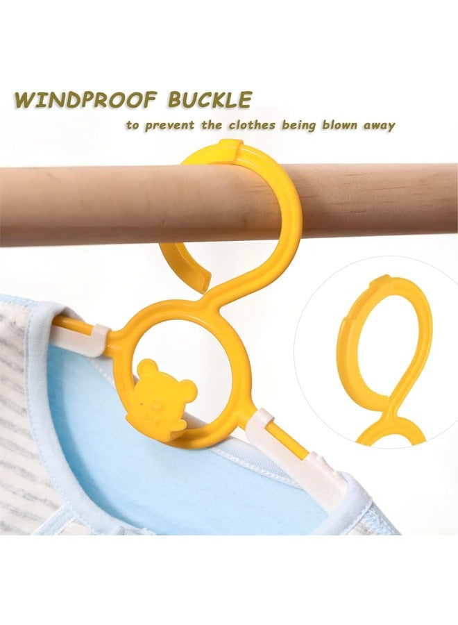 20 Pack Adjustable Baby & Kids Hangers for Nursery,Non-Slip and Extendable Plastic Hangers  for Girl Boy Toddler Kids Baby（Yellow）