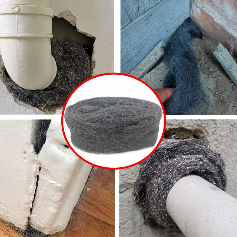 ANTFEES 32FT Steel Wool Roll, Steel Wool Fill Fabric Roll, Coarse Wire Wool Hardware Cloth DIY Kit, Gap Blocker for Holes Wall Cracks Vents in Garden House Garage (2 Rolls) - Image 5