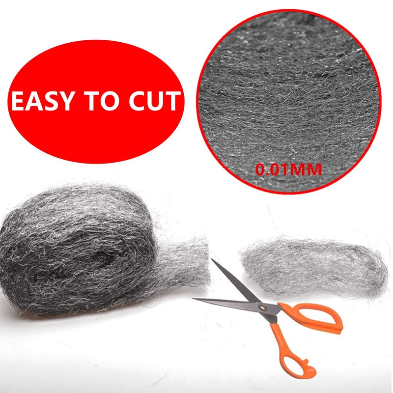 ANTFEES 32FT Steel Wool Roll, Steel Wool Fill Fabric Roll, Coarse Wire Wool Hardware Cloth DIY Kit, Gap Blocker for Holes Wall Cracks Vents in Garden House Garage (2 Rolls) - Image 3