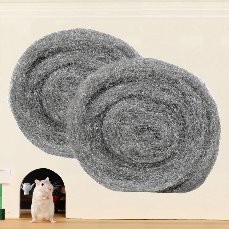 ANTFEES 32FT Steel Wool Roll, Steel Wool Fill Fabric Roll, Coarse Wire Wool Hardware Cloth DIY Kit, Gap Blocker for Holes Wall Cracks Vents in Garden House Garage (2 Rolls) - Image 1
