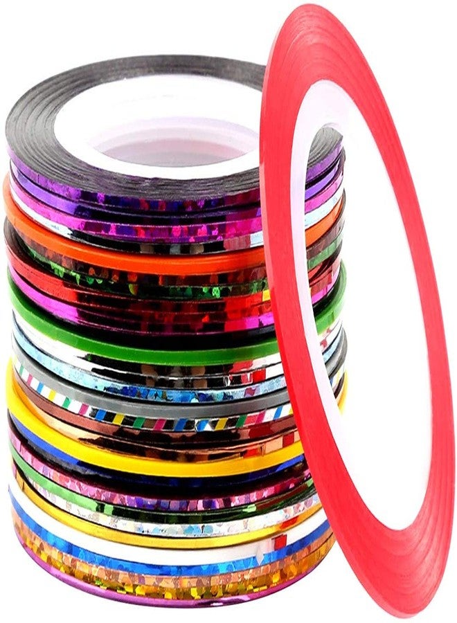 Belicia 10 Colors Striping Tape Line, Multicolor Rolls Striping Tape Line Nail Art Decoration Sticker DIY Nail Tip - Image 1