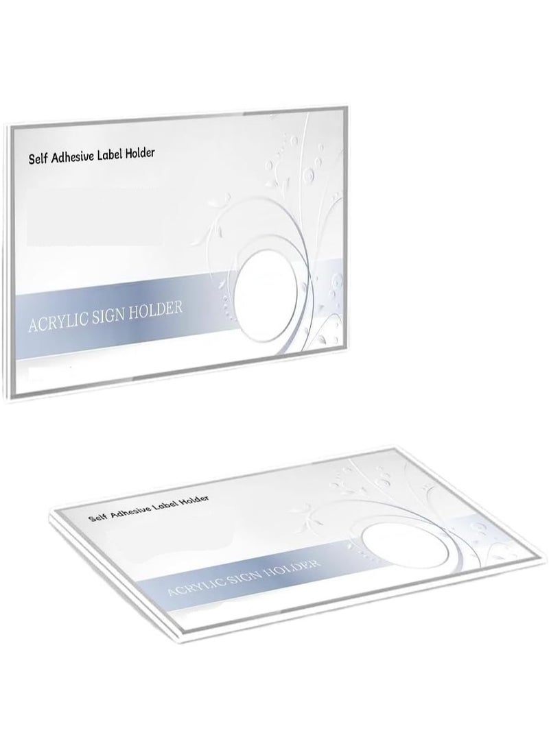Slasa SLASA Mini Acrylic Sign Holder Self-Adhesive – 10 Pack (70×50mm / 2.76×1.97 in) Clear Price Card Display Stand for Retail, Store, Office - Image 1